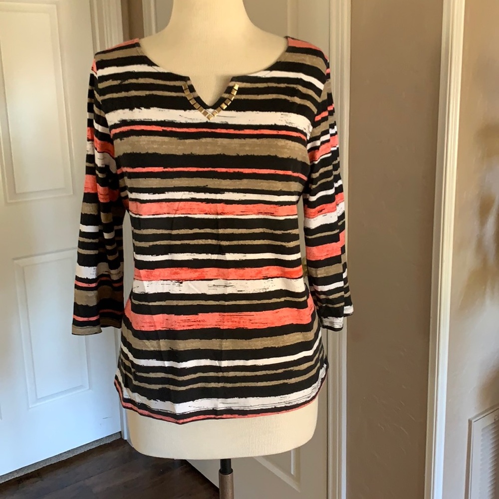 Ruby Rd striped top. Size large